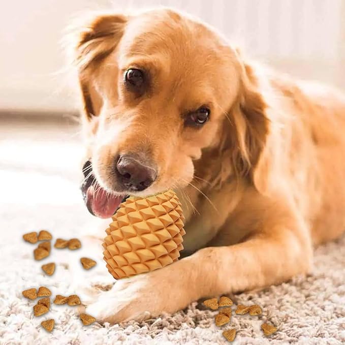 Treat Dispensing Dog Toys - Tough Rubber Chew Pine Cone, Bite-Resistant Pet Toy | Dogs Puppies Supplies for Treat Dispensing, Teeth Cleaning, Chewing, Playing Interactive Fun Training Toy