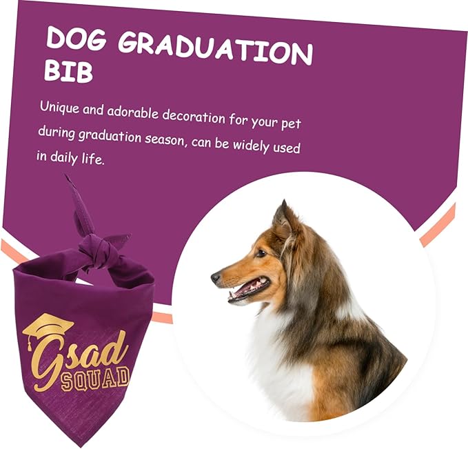 Graduation Dog Bandana Scarf 25-48cm Neck Size Decorative Puppy and Cat Pet Bandana for Photo Shoot and Party Supplies