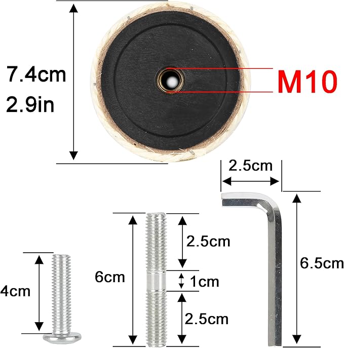4 Pcs 2.9in 7.4cm Diameter Cat Scratching Post Replacement Pole Parts for Cat Tower (M10, 19.7in/50cm)