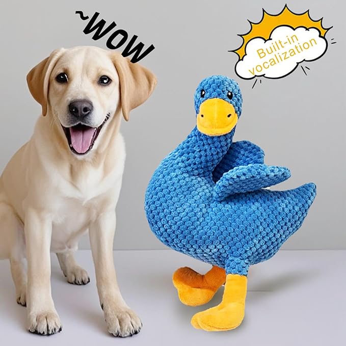 Dog Chew Toys - Chew Toys for Aggressive Chewers, Plush Duck Pet Supplies, Squeaky Calming Plush Stuffed Animals, Dog Teething Game with Squeaker for Puppy Small Medium Large Breed Home Travel