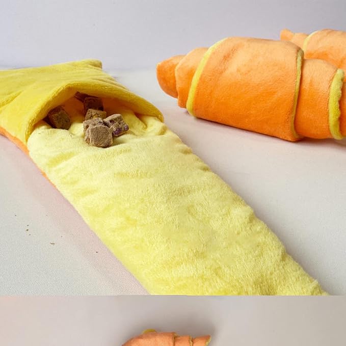 Croissants Dog Enrichment Toy, Cute Croissants Plush Dog Puzzle Toys, Funny Bread Squeaky Dogs Treat Toy for Boredom, Novelty Bread Plush Interactive Puppy Chew Toys, for Pet Supplies