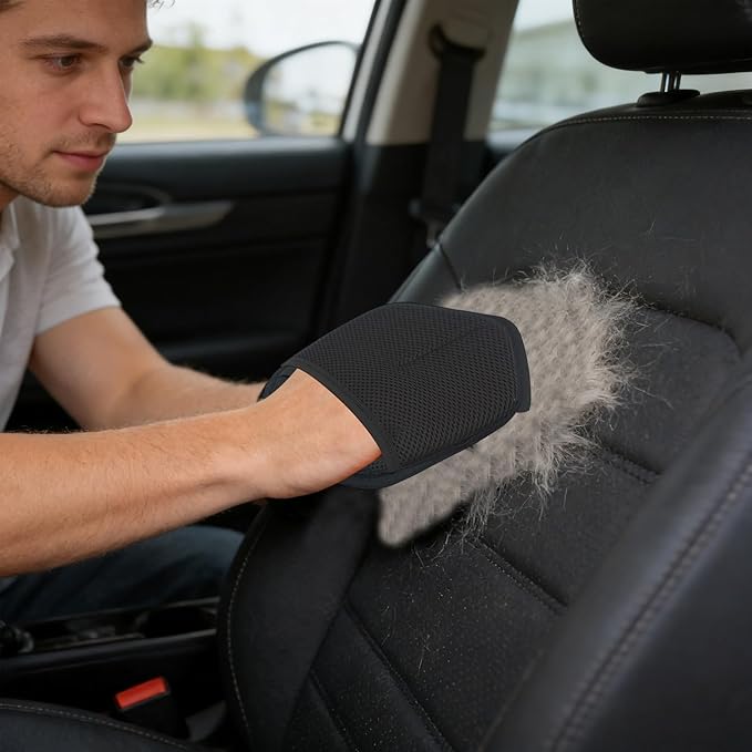 Pet Hair Removal Gloves | Ergonomic Static Pet Grooming Tool | Cat Detangling Gloves | for Sofas Beds Carpets Clothing Couch Bed Sheets Curtains Car Seats