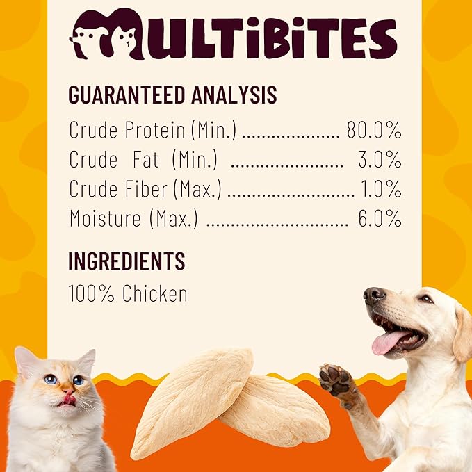 Freeze Dried Chicken Breast for Dogs & Cats - High-Protein Raw Freeze Dried Dog Treats - Single Ingredient Natural Dry Chicken Breasts for Food Toppers,Training Snacks 6.7oz