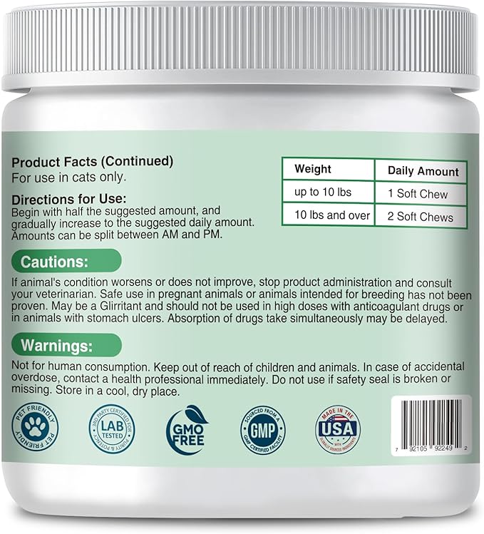 Nutra Kams Multivitamin Chews for Cats, Nutritional Supplement for Strong Immunity, Support Digestion and Skin Care, 300 Grams, 200 Chews.