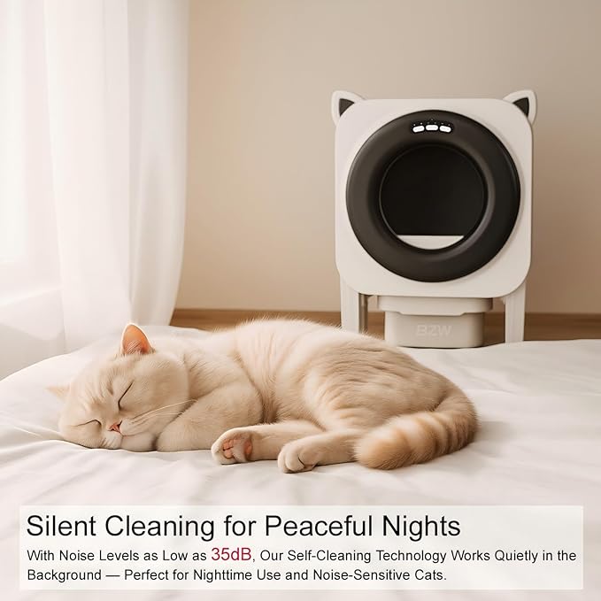 Self Cleaning Litter-Box for Multiple Cats with 76L Large Capacity,Automatic Litter Box with App Control and Safety Sensors Protection (Rose Gold)