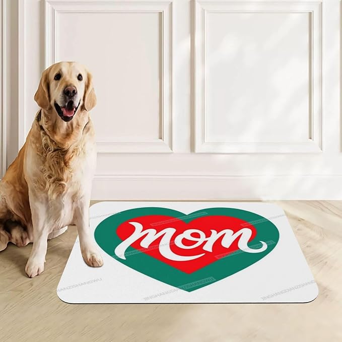 Pet Feeding Mat Absorbent Dog Mat for Food and Water Bowl Dog Accessories Happy Mother's Day Floral Gift for Mom J Pet Supplies Dogs Quick Dry Cat Water Dispenser Mats 24x16In