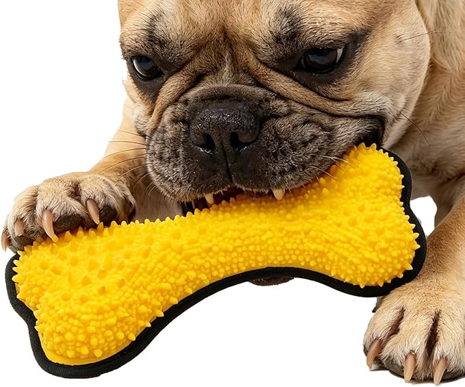 Dog Chew Bone - 19 * 7.8 * 3cm Squeaky Pet Supplies | Latex Nylon Bone | Dog Toys for Aggressive Chewers | for Puppies Large Medium Small Breeds Indoor Outdoor Boredom Birthday Stocking Stuffer
