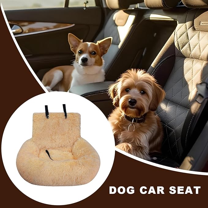 Small Dog Car Seat | Medium Dog Plush Car Seat,Washable Cushion Comfortable Travel Bed for Vehicle Truck Camping Adventures Vet Visit Daily Commuting Traveling