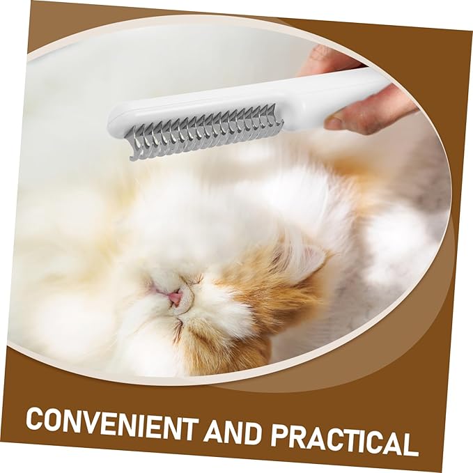 Mikikit Dematting PET Comb for Dogs Cats Detangling Grooming Brush for Shedding PET Hair Removal Tool Soft Grip Handle