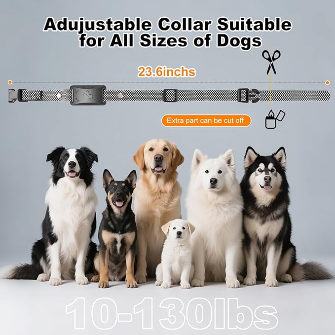 Wireless Dog Fence, Electric Dog Fence with 3 Warning Modes, Waterproof Portable Perimeter Dog Collar, Portable Training Control 1300FT Range, Outdoor Safe Pet Containment System Black