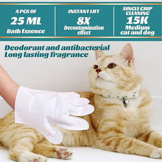 10PCS Pet Grooming Glove Wipes, Soft Comfortable Extra Thick Non Woven Disposable Gloves for Dogs Cats Paws Face Ear Fur and Butt