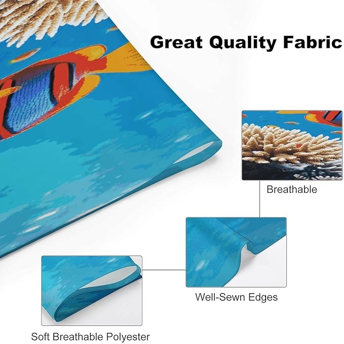 Dog Bandana Spring Pet Scarf Adjustable Triangle Ocean Tropical Fish Coral Printing Dog Bib Washable Polyester Puppy Bandana for Small Medium Large Dogs Cat Birthday Party Supplies