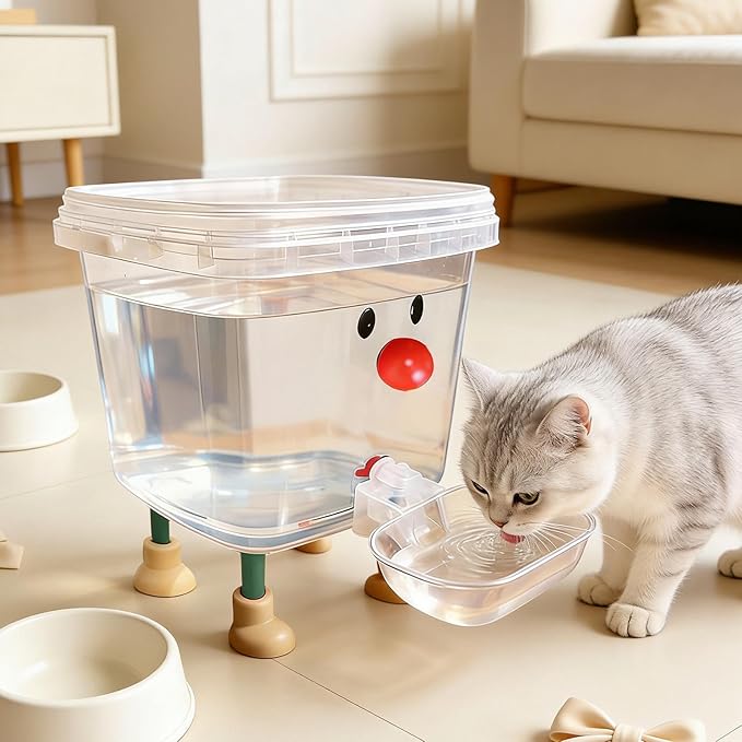 Automatic Fountain Water Dispenser, Large Capacity PP Bowl, Smile Face Flowing System, Pet Hydration, Thirst Quenching, Daily Feeding, Liquid Supply