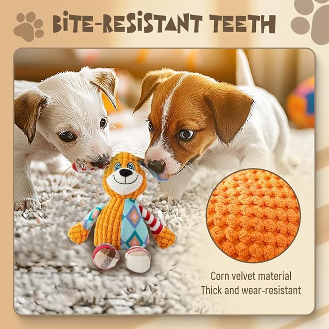 Dog Plush Toys for Aggressive Chewers Indestructible Dog Toy, Squeaky Plush Toy for Small Medium Large Dogs, Indoor Play Durable Chew Toy o Keep Them Busy (Puppy)
