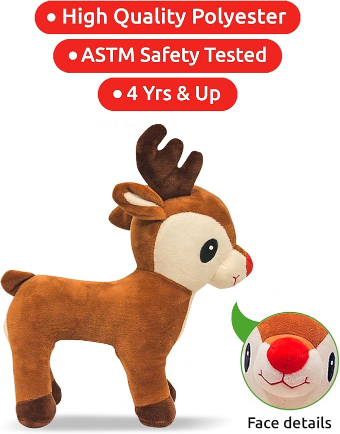 Little Jupiter Plush Pet Set - Includes Reindeer Stuffed Toy with Purse for Age 4-5 - 6-7 yrs - Christmas Stuffed Animal - Gifts for Girls - Stuffed Animals - Toys plushie (Reindeer)