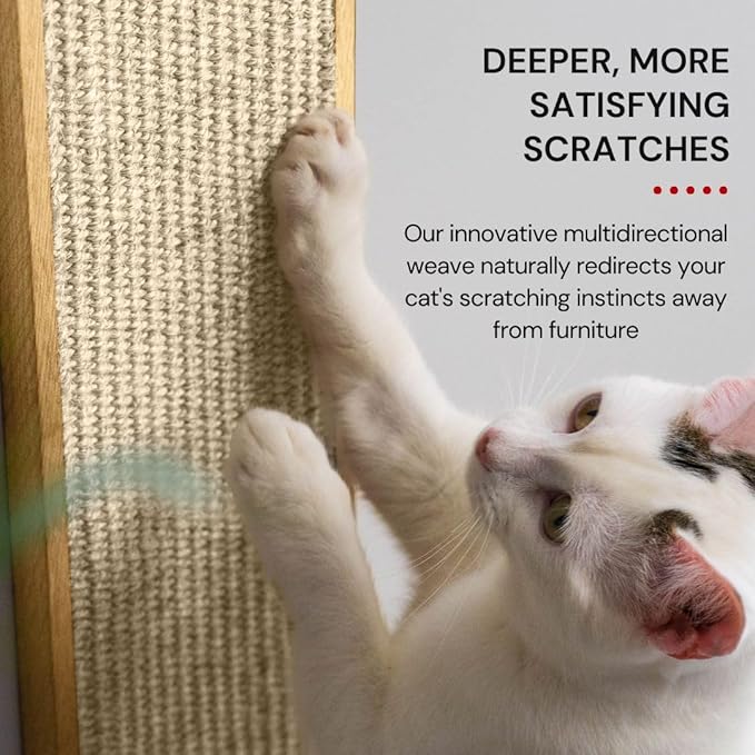 7 Ruby Road Wall Mounted Cat Scratcher - Indoor Vertical Scratching Board for Cats - Scratch Pad Post - Wall Furniture (Cream)