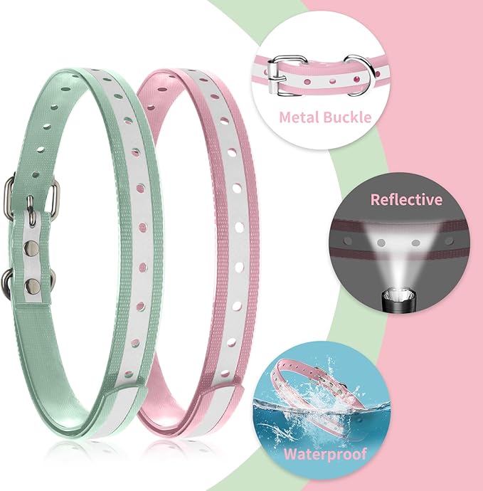 Modern Stylish 3/4" E Collar Replacement Strap with Quick Release, Replacement Shock Collar Strap, Adjustable for Small to Large Dogs, Replacement for Shock Collar Ecollar Strap, Green