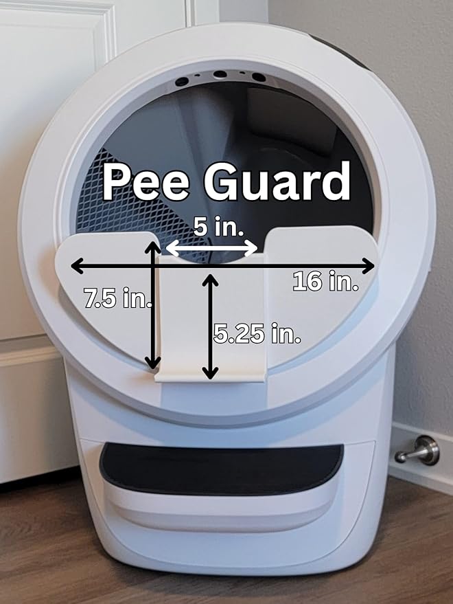 Pee Guard Max Shield Step for Litter-Robot 4 : Anti-Flicking, One-Piece Design (White Pee Guard Shield)