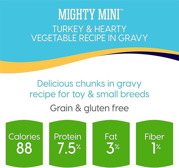 Solid Gold Mighty Mini Turkey Grain and Gluten Free Wet Dog Food, 3.5 oz.