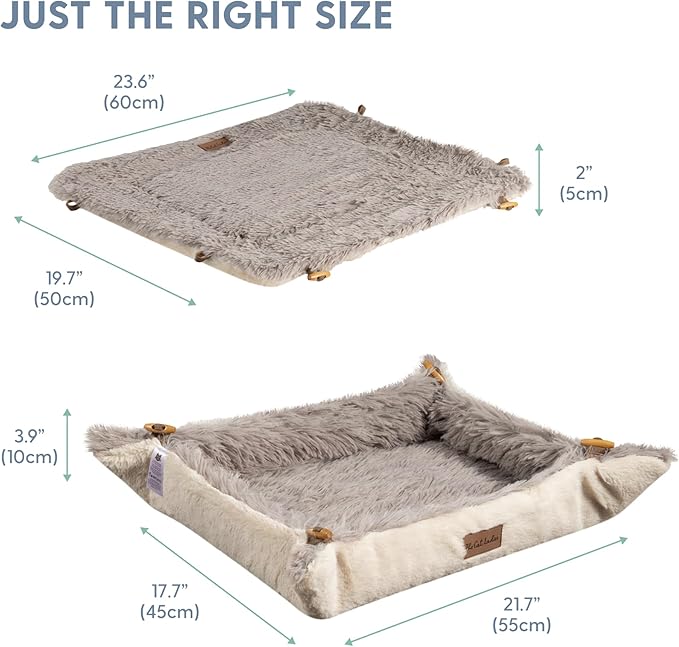 The Cat Ladies Self Warming Heated Cat Bed - Heated Outdoor Kitten Bed - Non Electric Heating Pad - for Indoor and Outdoor Cats - Reversible Comfortable Design – Coffee Brown