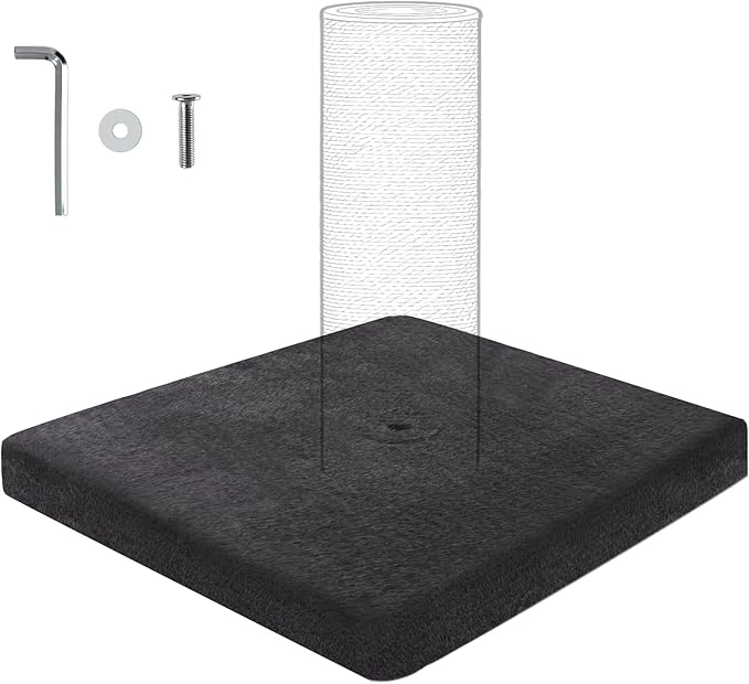 Cat Scratching Post Replacement Base, Cat Tree Replacement Parts, Foldable Base Covered with Soft Plush, Suitable for M8 Screws Cat Tree Scratcher Indoor for Kittens (Darkgrey)