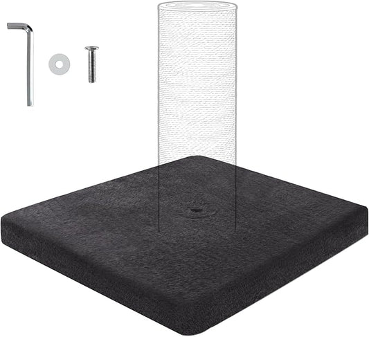 Cat Scratching Post Replacement Base, Cat Tree Replacement Parts, Foldable Base Covered with Soft Plush, Suitable for M8 Screws Cat Tree Scratcher Indoor for Kittens (Darkgrey)