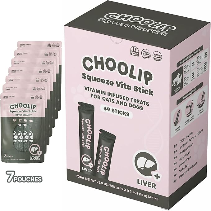 Choolip Bundle | Berry Good Milk 10pk Vitamin-Infused + 49pc Liver Support Squeeze Vita Sticks with Essential multivitamins [Both Products are for Cats & Dogs of All Life Stages]