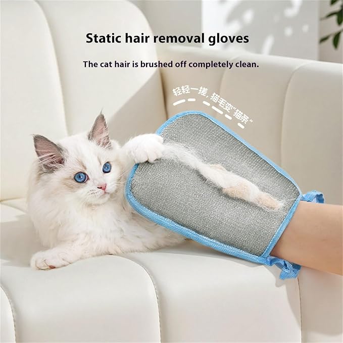 Reusable Deshedding Gloves for Pets Static Hair Removal Brush Washable Dog Cats Grooming Tool for Sofa Car Pet