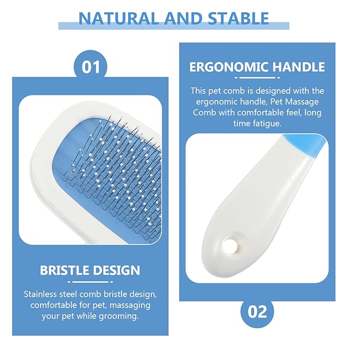 Happyyami 1Pc Pet Massage Comb Rotating Hair Detangling Tool for Cats Dogs Durable Grooming Brush for Comfortable Pet Care Easily Removes Hair Massages for Relaxation Random Color