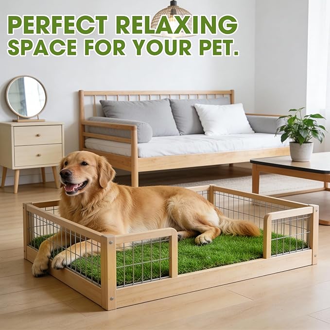 Artificial Grass Turf Grass for Dogs & Outdoor Use, Realistic Fake Lawn Grass for Patio, Garden, Balcony, Durable Turf for Indoor Outdoor Mats (39.4 x 23.6 in)