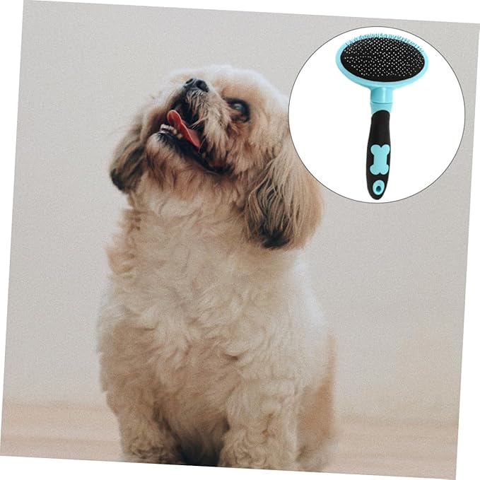 1Pc Pet Cleaning Brush Deshedding Tool for Cats Grooming Comb for Long Haired Pets Easily Removes Loose Fur Tangles