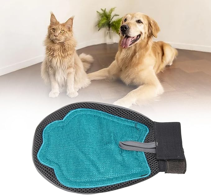Pet Hair Remover Glove, Pet Grooming Gloves, Reusable Double Sided Cat Brushes Gloves, Efficient Silicone Dog Bathing Gloves, Deshedding Massage kit for Cats Dogs