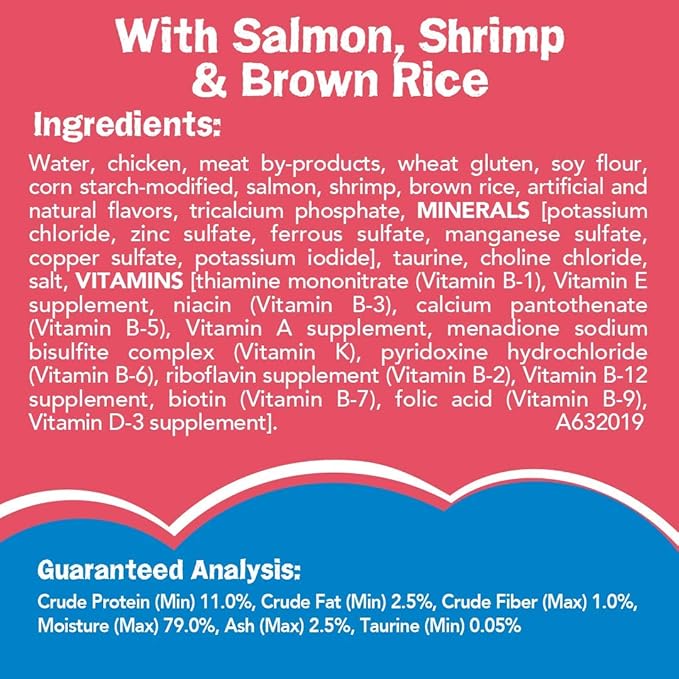 Purina Friskies Natural Wet Cat Food, Ocean Favorites Meaty Bits With Salmon, Shrimp & Brown Rice - (Pack of 24) 5.5 oz. Cans