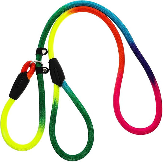 Toyvian Colorful Nylon Adjustable Dog Leash for Medium Small Dogs, Portable Puppy Traction Strap for Outdoor Walking and Training, Sturdy Pet Supply