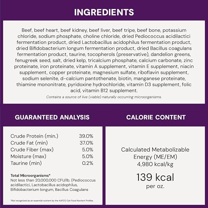 Stella & Chewy's Freeze-Dried Raw Cat Dinner Morsels - Premium Beef Recipe with 98% Grass-Fed Meat & Organs - Natural Grain-Free Cat & Kitten Food - Made in USA - 18 oz (Pack of 2)