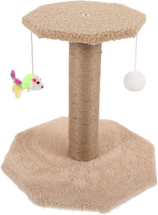 Cabilock Cat Scratching Post Vertical Sisal Scratcher with Hanging Small Size Decorative Kitten Scratcher for Indoor Cats Daily Use Pet Activity
