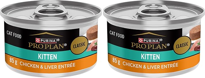 Purina Pro Plan Pate,High Protein Wet Kitten Food,Development Chicken & Liver Entree - 3 oz. Pull-Top Cans,(Pack of 48)
