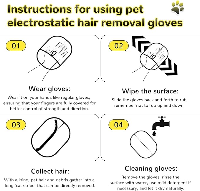 2PCS Magic Brush Pet Hair,Pet Hair Removal Glove for Cats & Dogs,Hair Remover Brushing Gloves