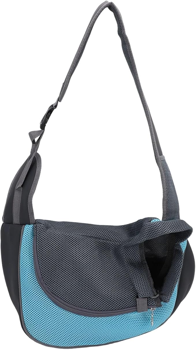 Pssopp Dog Supplies Breathable Puppy Sling Adjustable Neck Pet Carrier Purse for Outdoor Outings Camping Travel Small Cat Dog Sling Carrier, Travel (L)