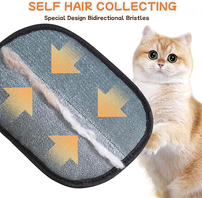 2026 Cat Hair Remover Glove,Pet Hair Removal Glove for Cats & Dogs , Electrostatic Gloves for Pet Grooming,Reusable Pet Hair Remover Tool for Couch, Clothing,Furniture, Carpet, Curtain,Car Seat