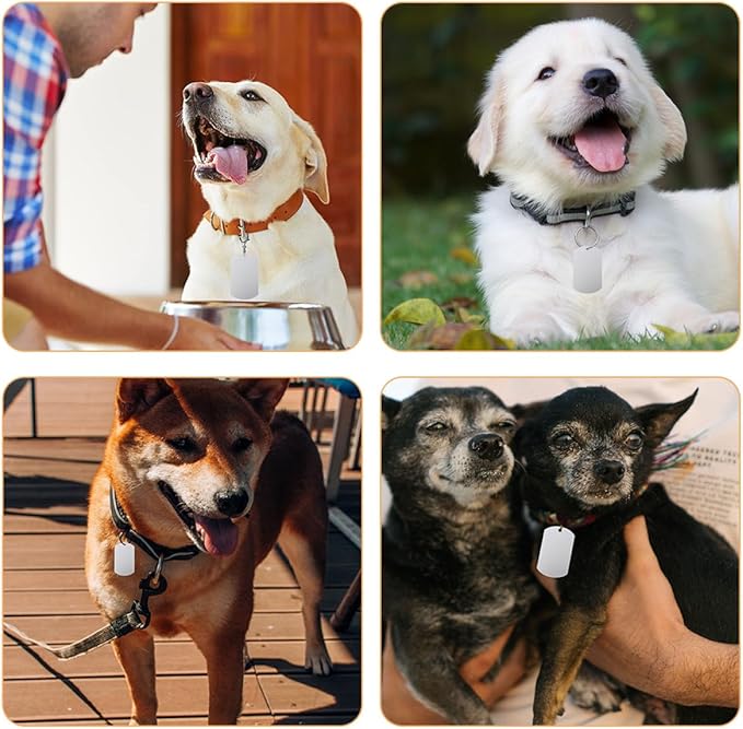 30pcs Blank Aluminum Dog Tags Pet Id Tags Silver 50x30mm Sturdy for Dogs Puppies Livestock Identification in Pet Supplies