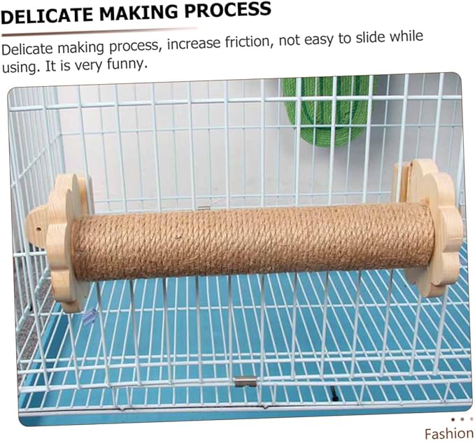 Beaupretty Sisal Cat Scratching Post Vertical Kitten Scratcher with Solid Wood Core 40cm Sturdy Wear-Resistant Cat Cage Accessory for Daily Use