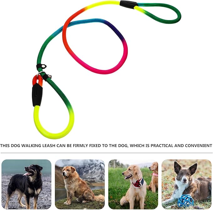Colorful Dog Walking Leash Dog Traction Strap Nylon Pet Leash Outdoor Portable Puppy Pulling Rope Reflective Pet Supply Walking and Training