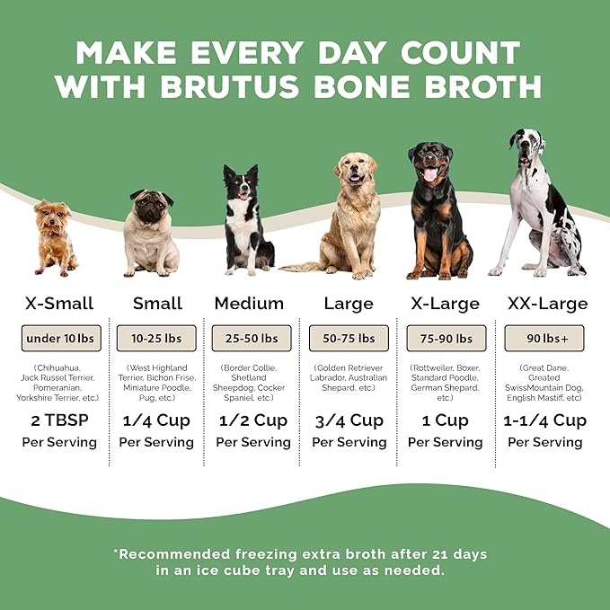 Brutus Broth Instant On The Go Vegetable Powder for Dogs - Vegetable Powder with Omegas 3, 6 & 9 & Turmeric - Human Grade Food Toppers for Dry Food & Picky Eaters - 5 Stick (Vegetable Flavor)
