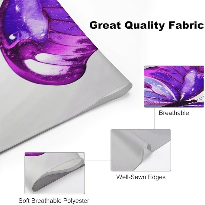 Dog Bandana Spring Pet Scarf Adjustable Triangle Purple Butterfly Printing Dog Bib Washable Polyester Puppy Bandana for Small Medium Large Dogs Cat Birthday Party Supplies
