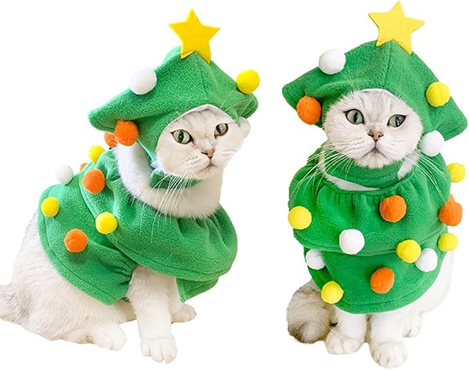 Pet Costume Christmas Tree Animal Cosplay Dress Accessories Pet Supplies 3D Christmas Tree Dog Outfit