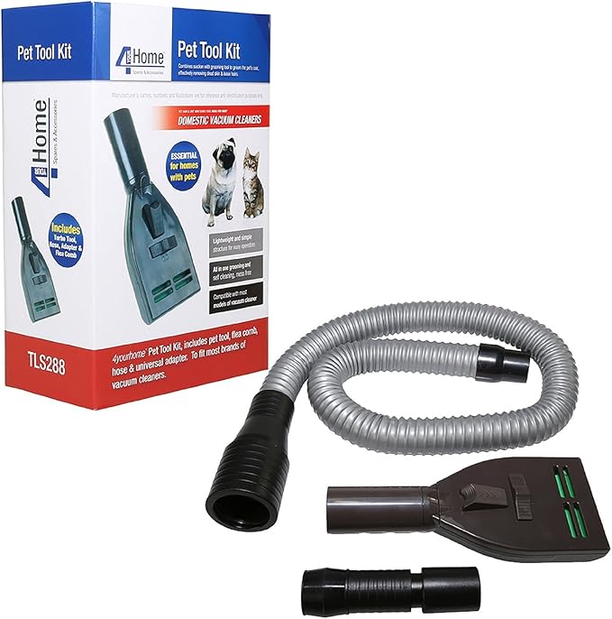 Qualtex Cat & Dog Deshedding Grooming Tool Kit, Black
