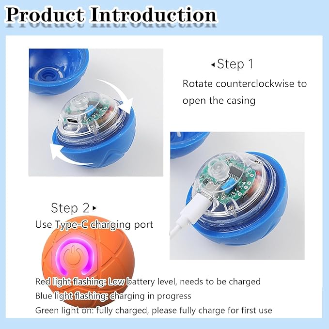 IRIDESCENT Interactive Dog Toys Dog Balls Activated Automatic Rolling Ball for Puppy Small Medium Dogs