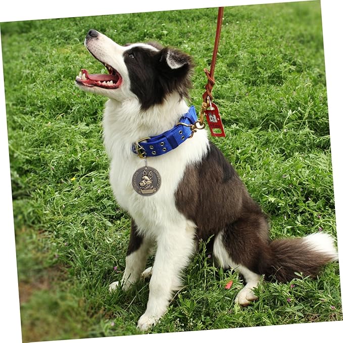 Lurrose 4pcs German Shepherd Dog Tags Pet Id Hanging Charms Metal Collar Labels for Dog Collars Pet Supplies