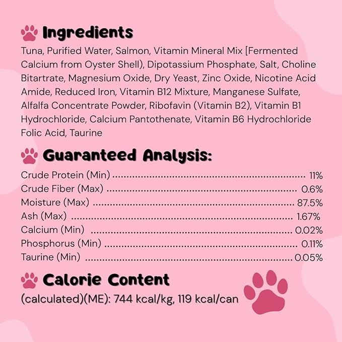 Queen's Cat & NUTRI PLAN Wet Cat Food Gourmet Tuna & Salmon Meat Recipe 5.64 oz Cans, High Protein Taurine Rich, No Added Preservatives or Seasonings, Complete Balanced Nutrition, Pack of 24
